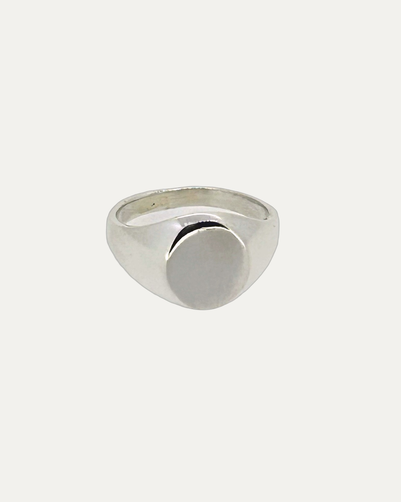 Silver signet ring, A simple polished silver signet ring.