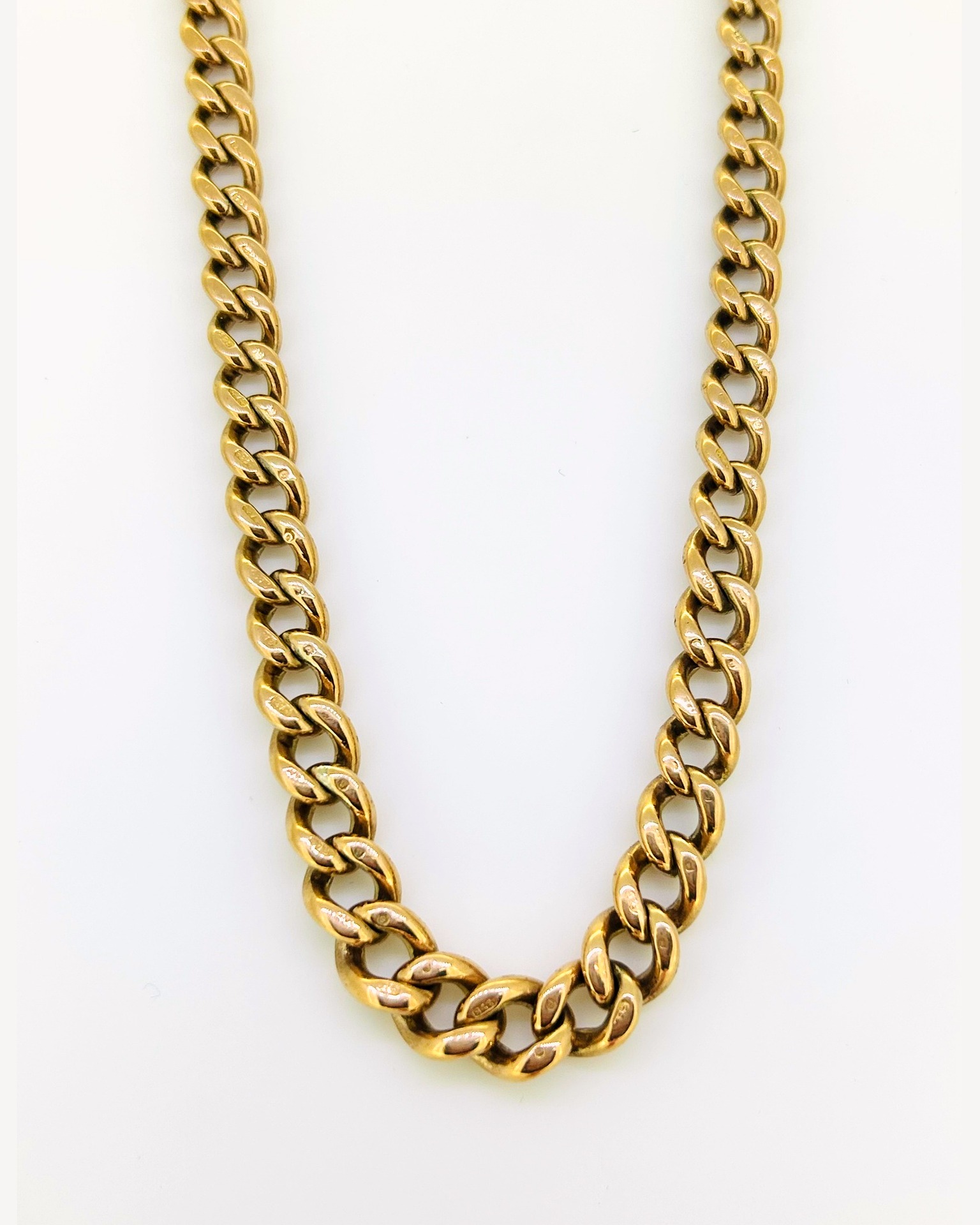9-carat rose gold curb link chain, 47 cm, Curblink chain in rose gold. Weight: 40 g.