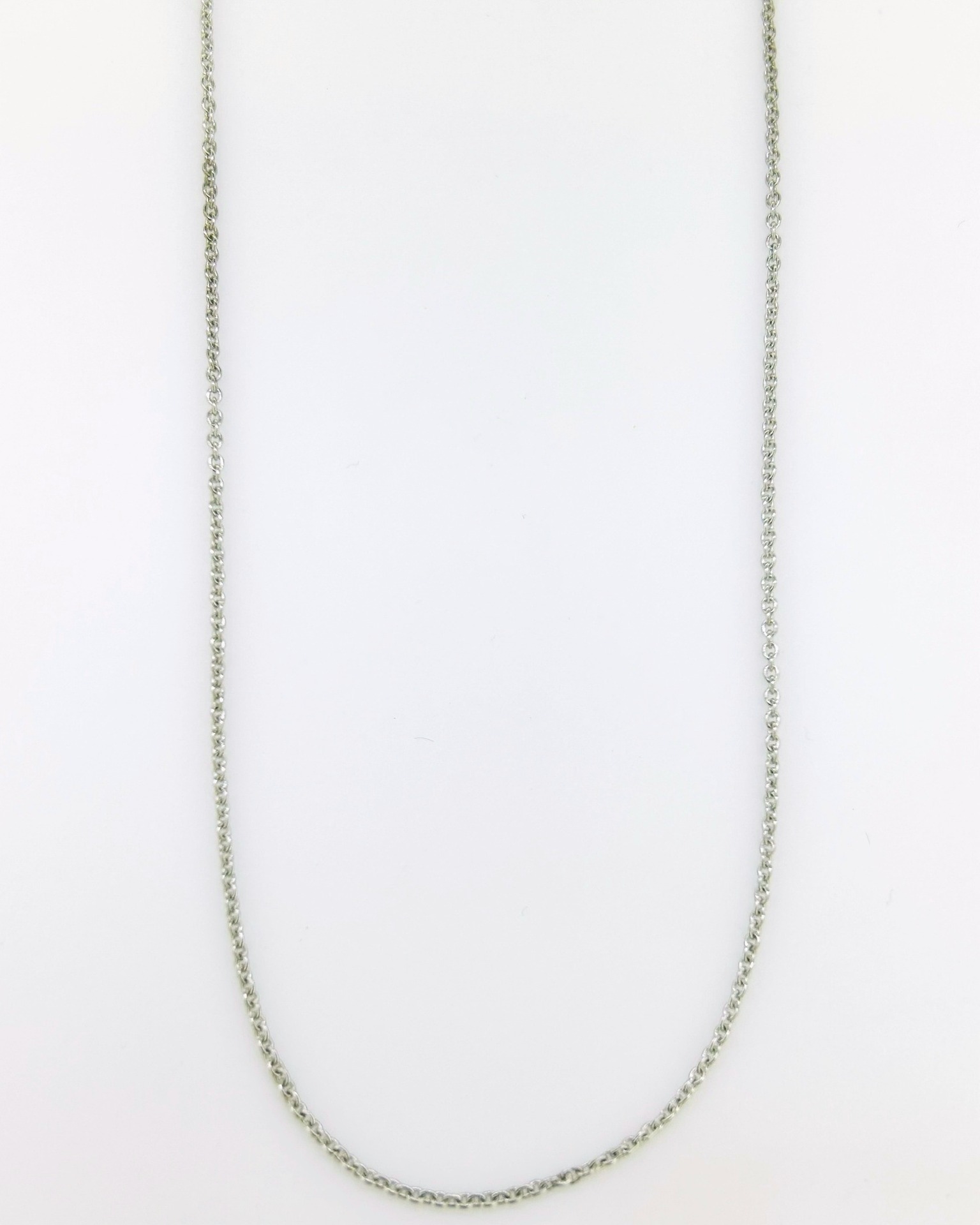 18-carat White Gold 1 mm 47 cm Trace Chain, Trace extender chain in 18-carat white gold. 47 cm.