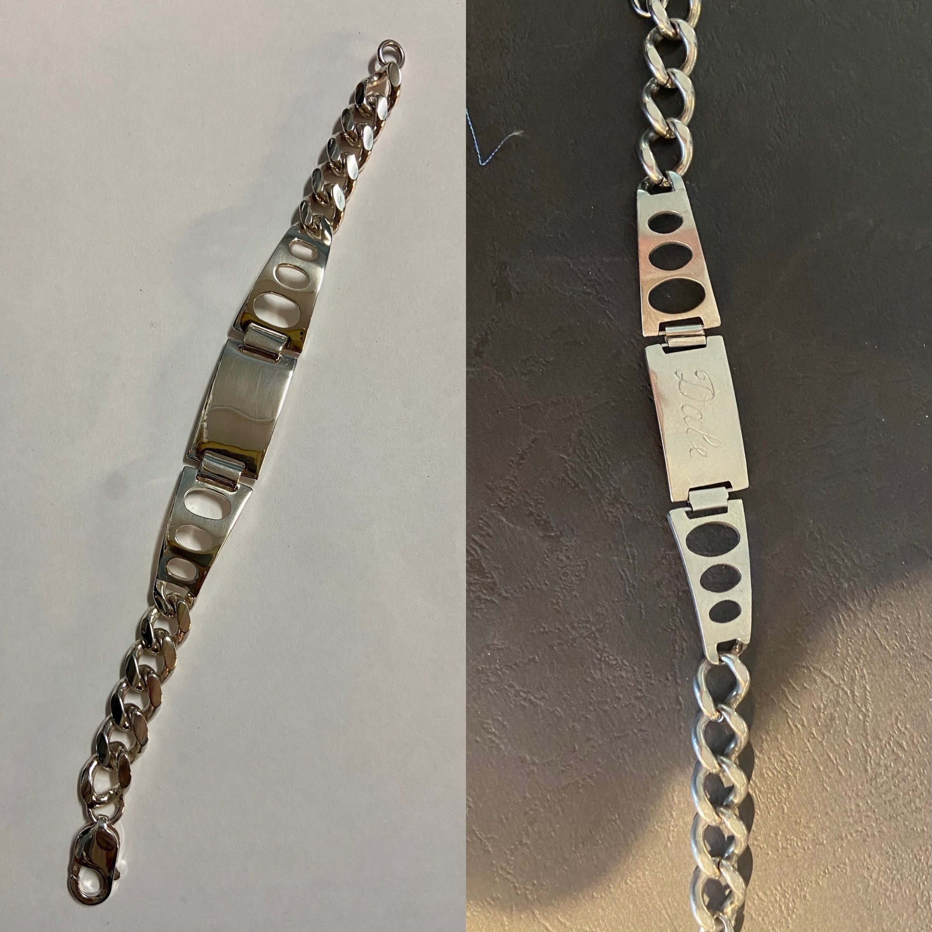Silver ID bracelet, A Grandfather’s Bracelet Recreated for His Grandson