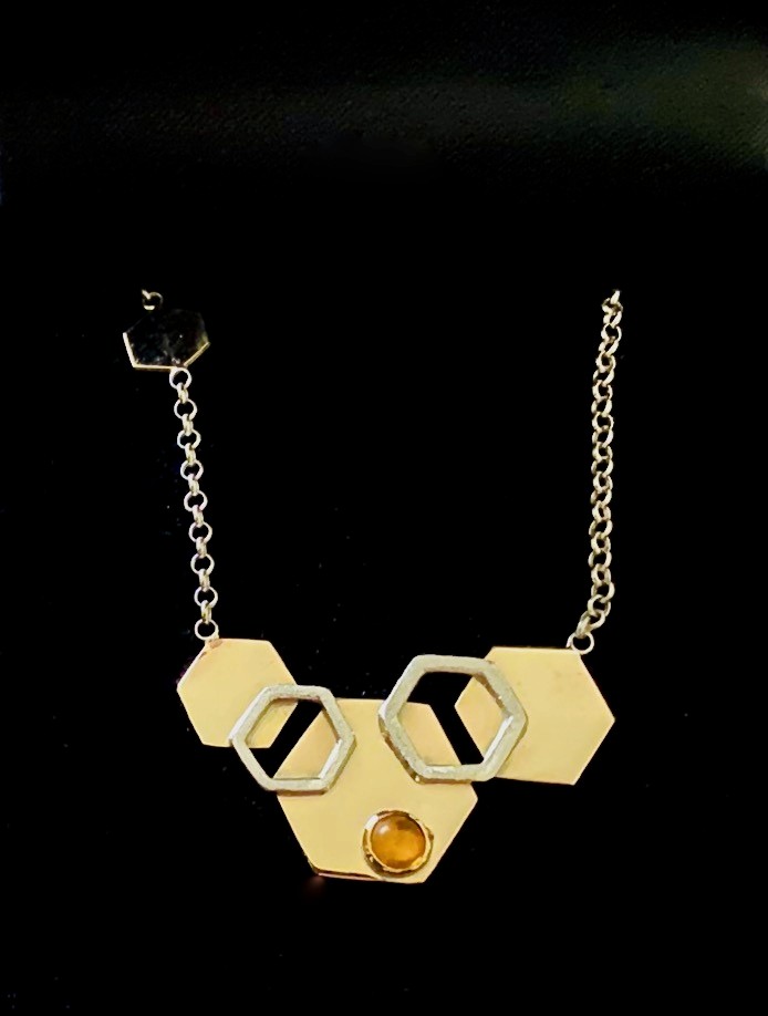 Honeycomb Necklace — Inspired by Beekeeping, A Bespoke 50th Birthday Commission
